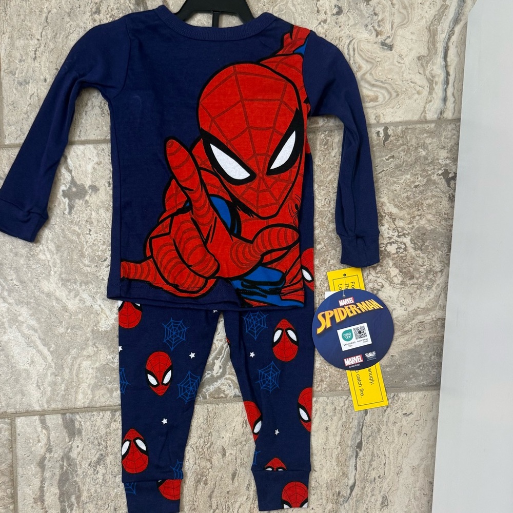 NWT Size 18 months Blue and Red Spider-Man Pajama Set